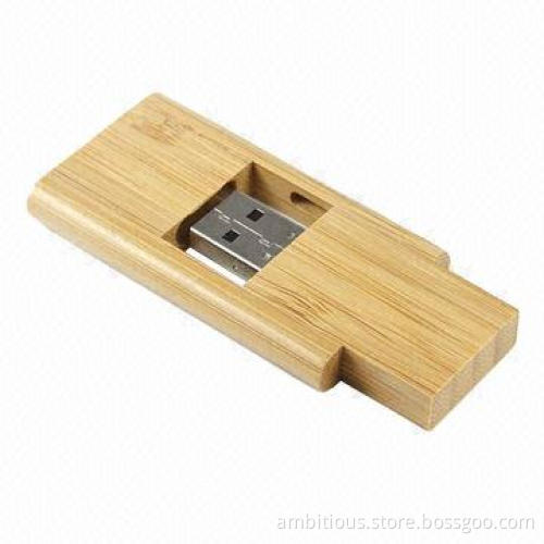 Wooden USB Flash Drive with 64MB to 128GB Capacity